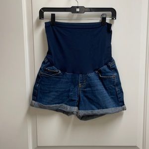 Women’s medium maternity shorts. Elastic waist. Indigo blue.